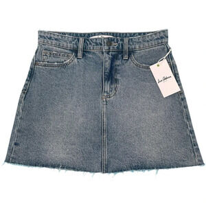Sam Edelman The Jenny Denim Jean Mini Skirt Raw Hem Size 2/26